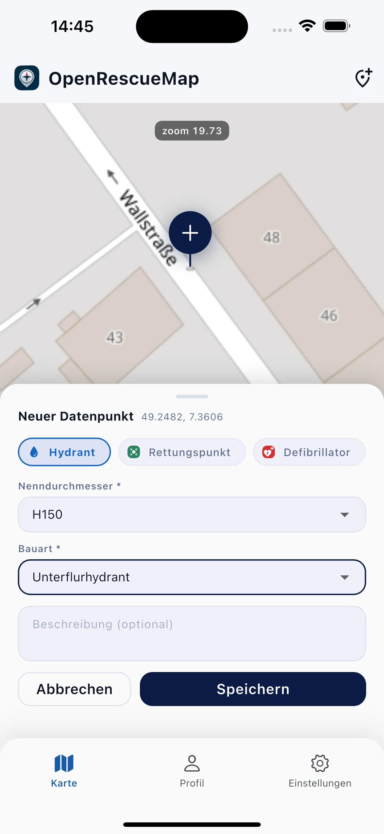 Neuen Punkt hinzufügen